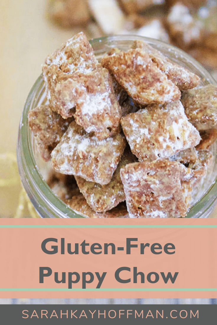 Gluten Free Puppy Chow www.sarahkayhoffman.com #glutenfree #healthyliving #recipes #dairyfree #holiday