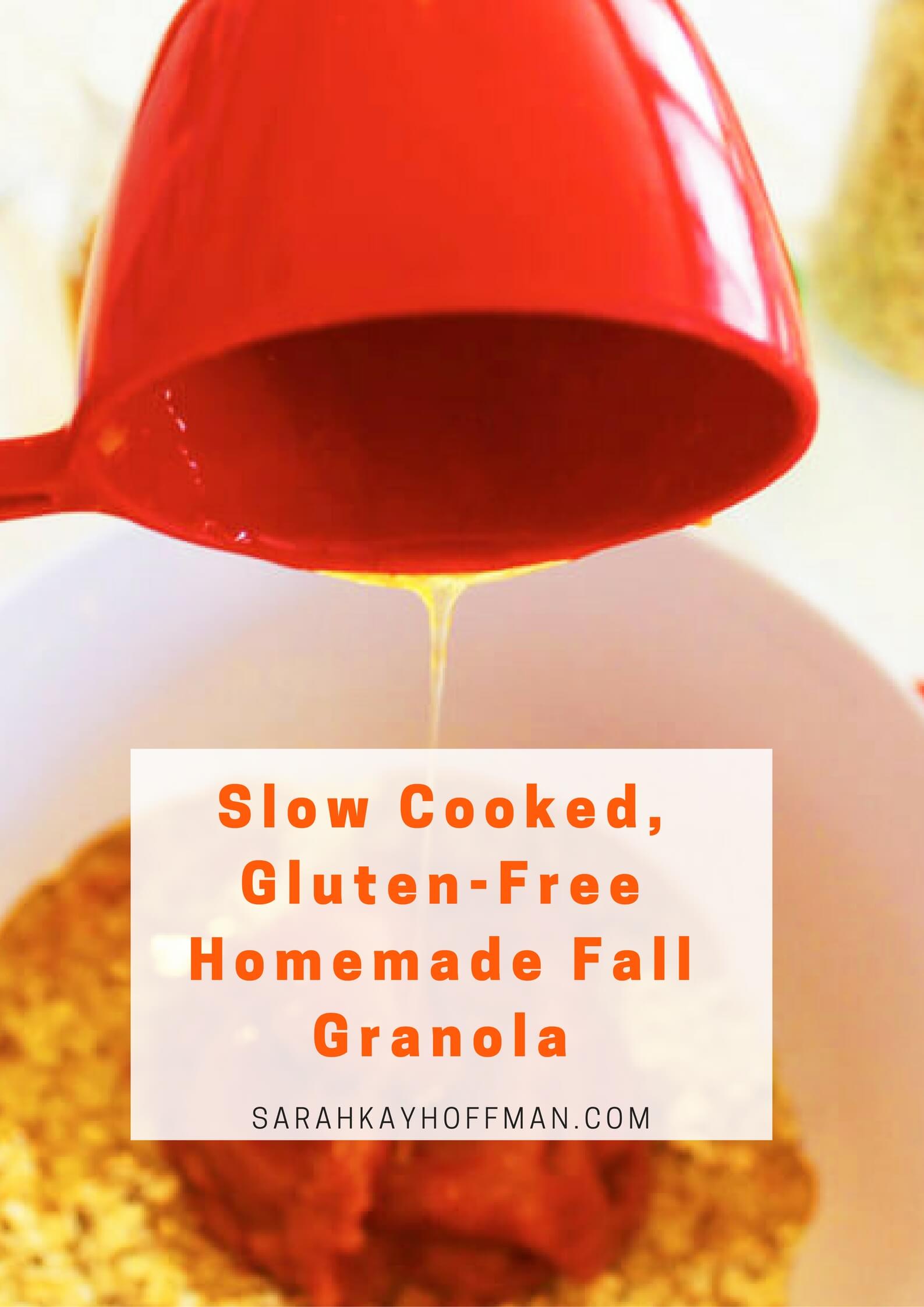Slow Cooked, Gluten-Free Homemade Fall Granola via sarahkayhoffman.com #glutenfree #glutenfreerecipes #granola #fall