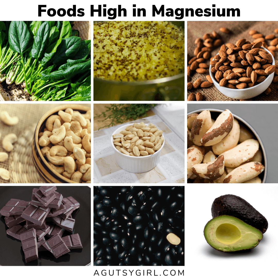 Foods High in Magnesium agutsygirl.com constipation gut health digestion #magnesium #guthealth #healthyliving