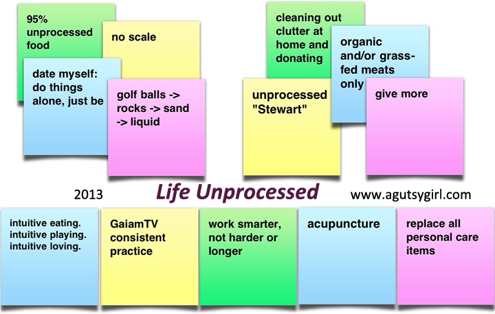 Life Unprocessed in 2013 via www.agutsygirl.com
