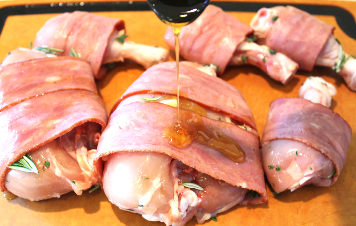 Slow Cooked Bacon-Wrapped Chicken Drizzled with Honey sarahkayhoffman.com