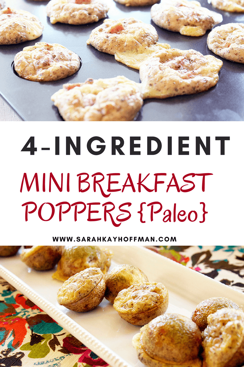 4 Ingredient Mini Breakfast Poppers sarahkayhoffman.com Paleo Pinterest Best Recipes #paleo #healthylifestyle #glutenfree #dairyfree