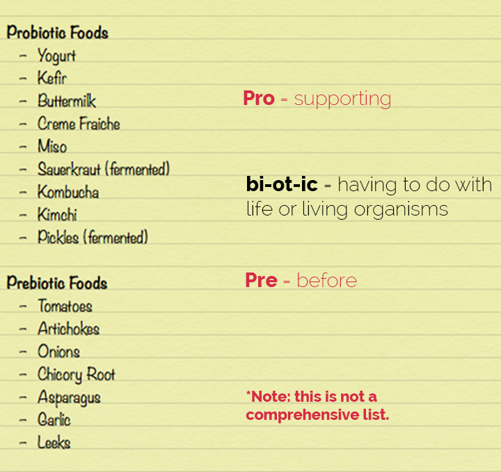 Probiotic Foods. Prebiotic Foods. www.agutsygirl.com