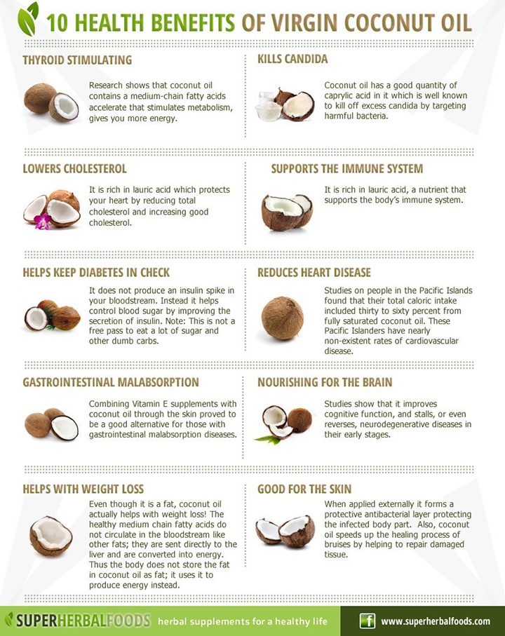 10-Health-Benefits-Of-Virgin-Coconut-Oil-Infographic via www.agutsygirl.com Gutsy Pantry #Organic #coconutoil