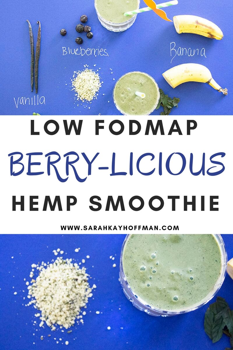 Low FODMAP Berry-licious Hemp Smoothie sarahkayhoffman.com SIBO