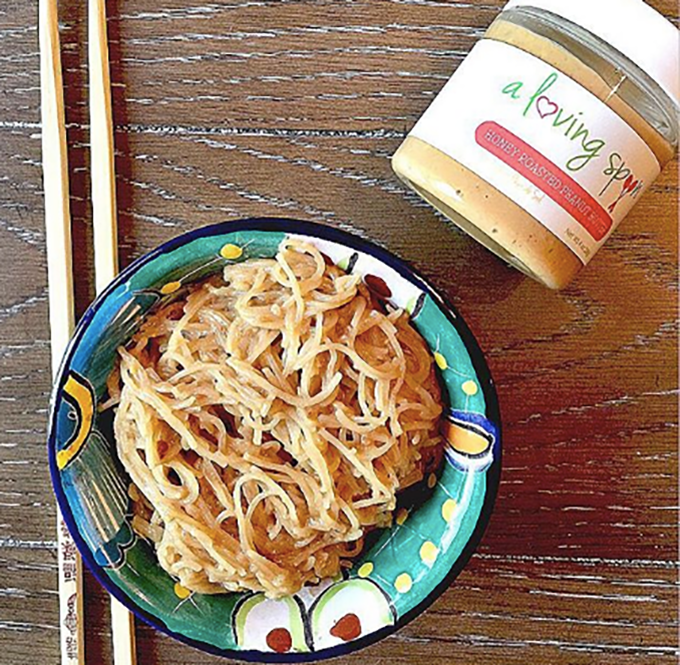 Sit Down, Let's Chat Over Broth Thai Peanut Sauce Noodles sarahkayhoffman.com A Loving Spoon nut butter