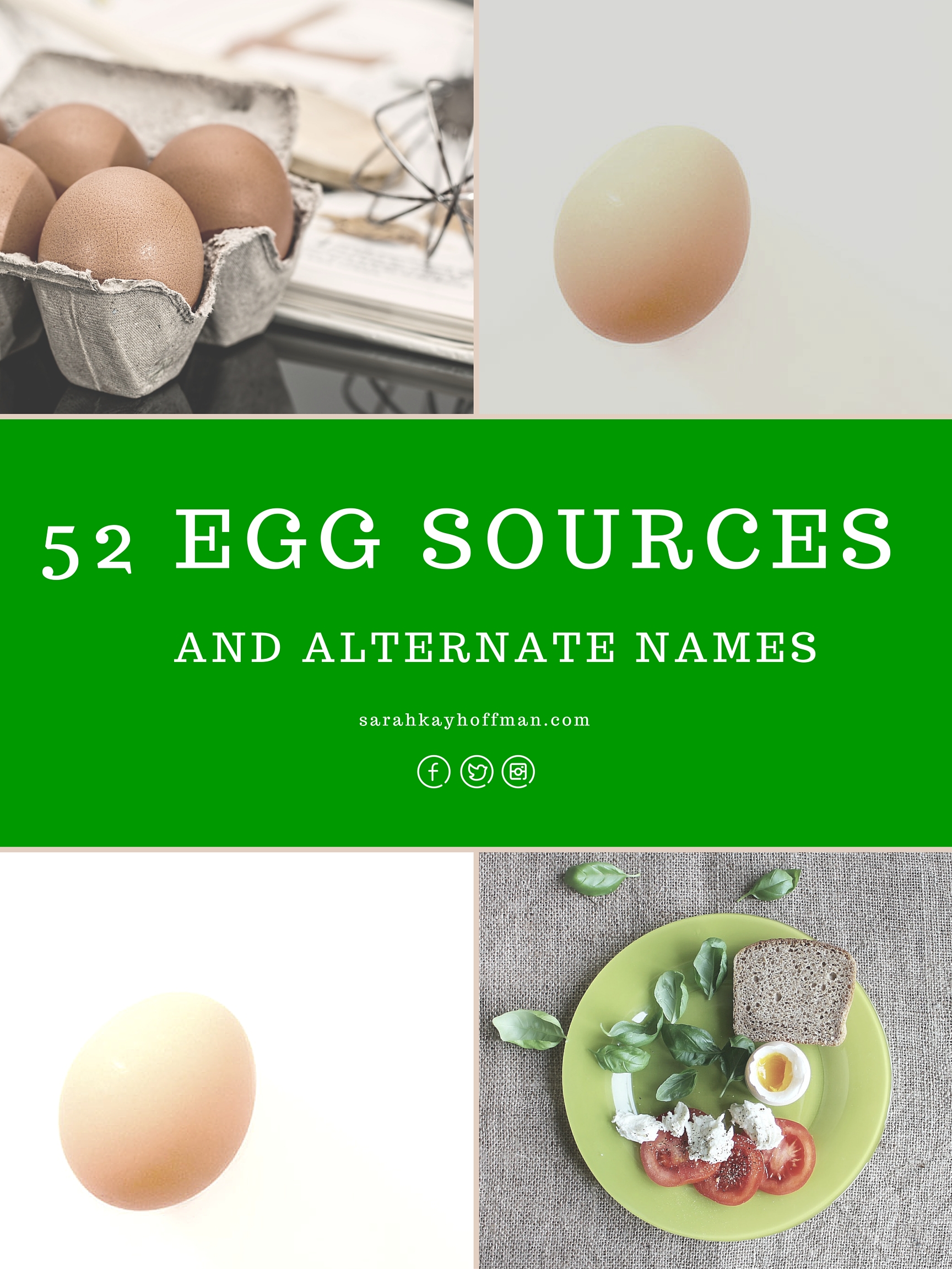 52 Egg Sources and alternate names Egg Allergy and Egg Intolerance sarahkayhoffman.com #guthealth #eggs #healthyliving
