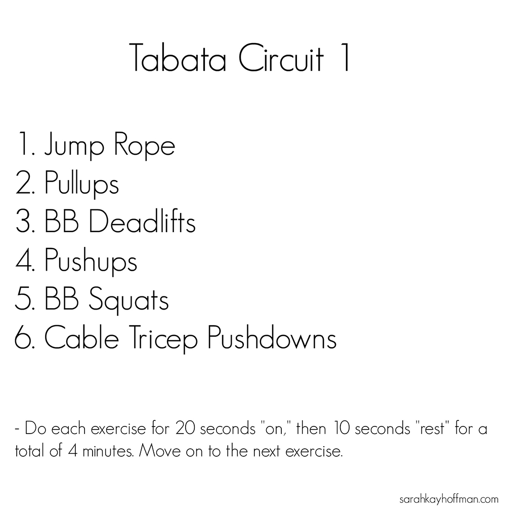 29-minute workouts Tabata Circuit 1 sarahkayhoffman.com