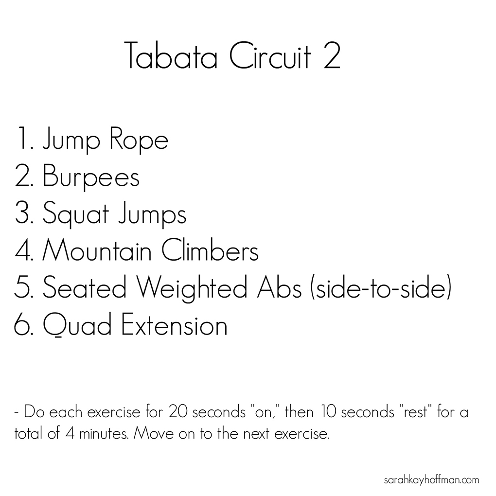 29-minute workouts Tabata Circuit 2 sarahkayhoffman.com