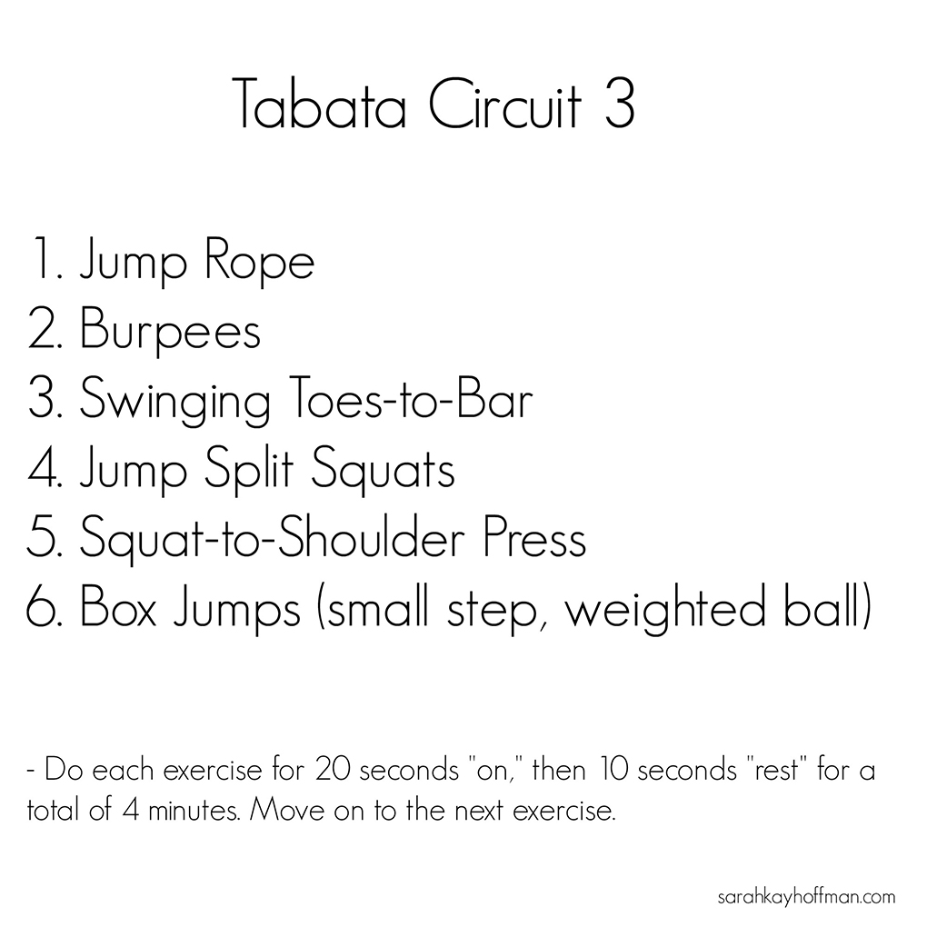 29-minute workouts Tabata Circuit 3 sarahkayhoffman.com