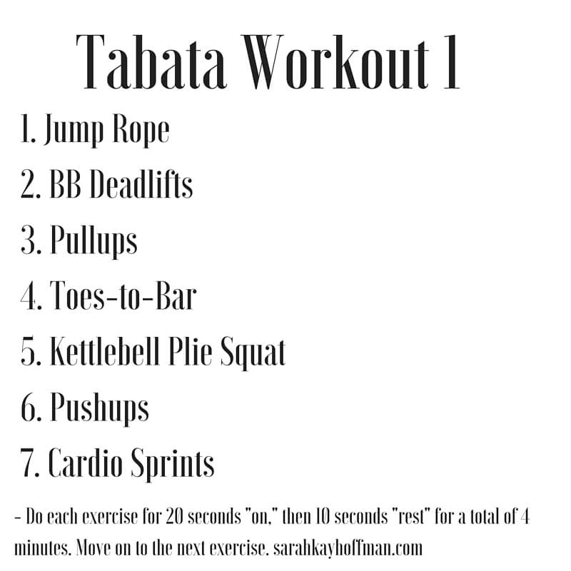 Tabata Workouts Tabata Workout 1 sarahkayhoffman.com