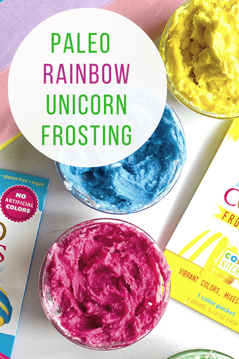 Rainbow Unicorn Frosting sarahkayhoffman.com Paleo Birthday Cake Best Recipes