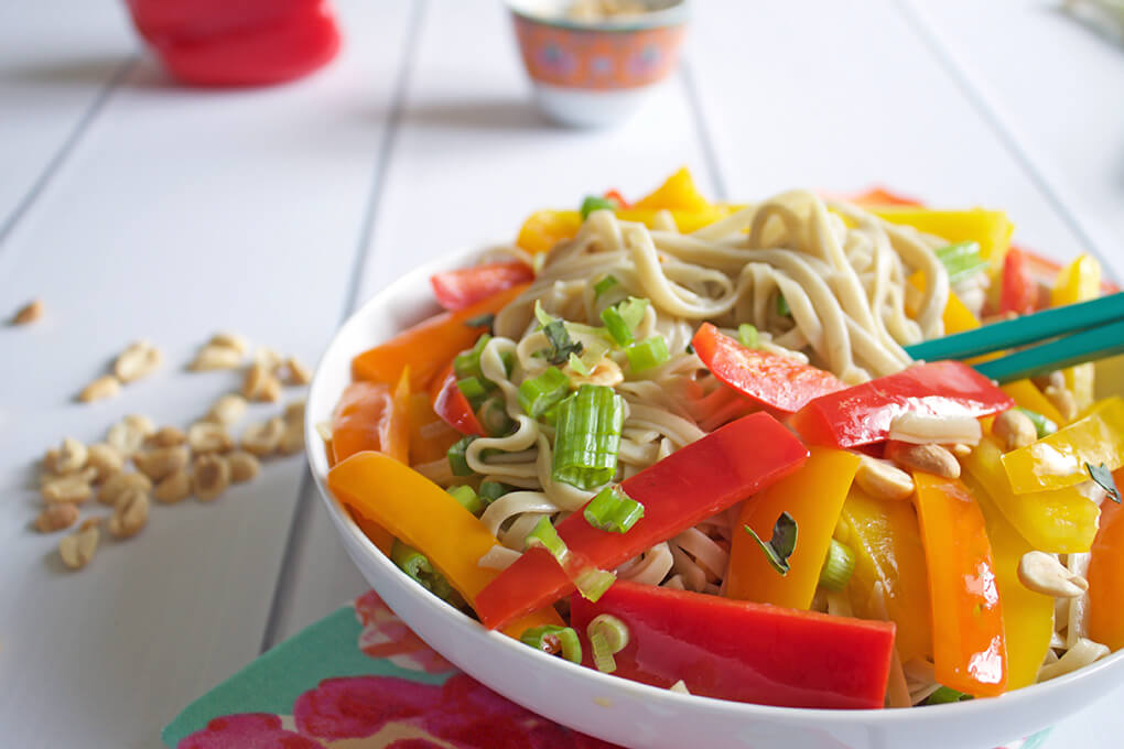 Summer Pad Thai Noodle Salad sarahkayhoffman.com Lotus Organic Noodles