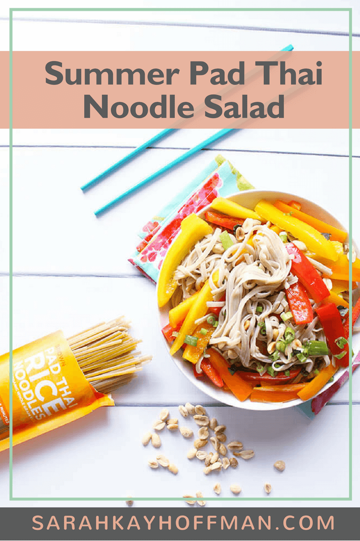 Summer Pad Thai Noodle Salad www.sarahkayhoffman.com #vegetarian #lowfodmap #glutenfree