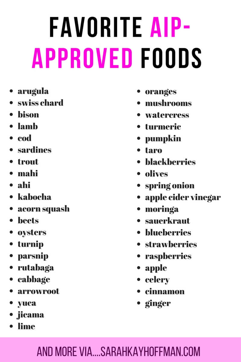 Favorite AIP Approved Foods sarahkayhoffman.com