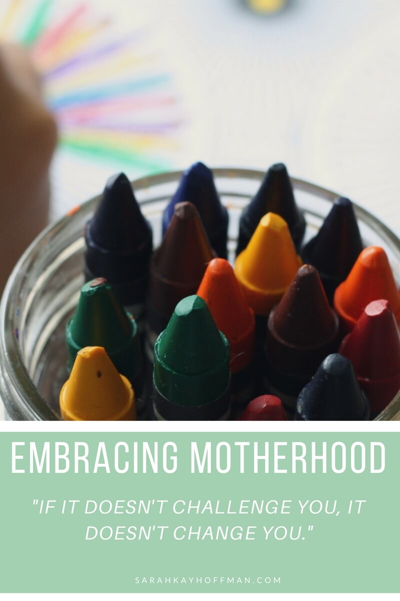 Embracing Motherhood www.sarahkayhoffman.com change challenge quote