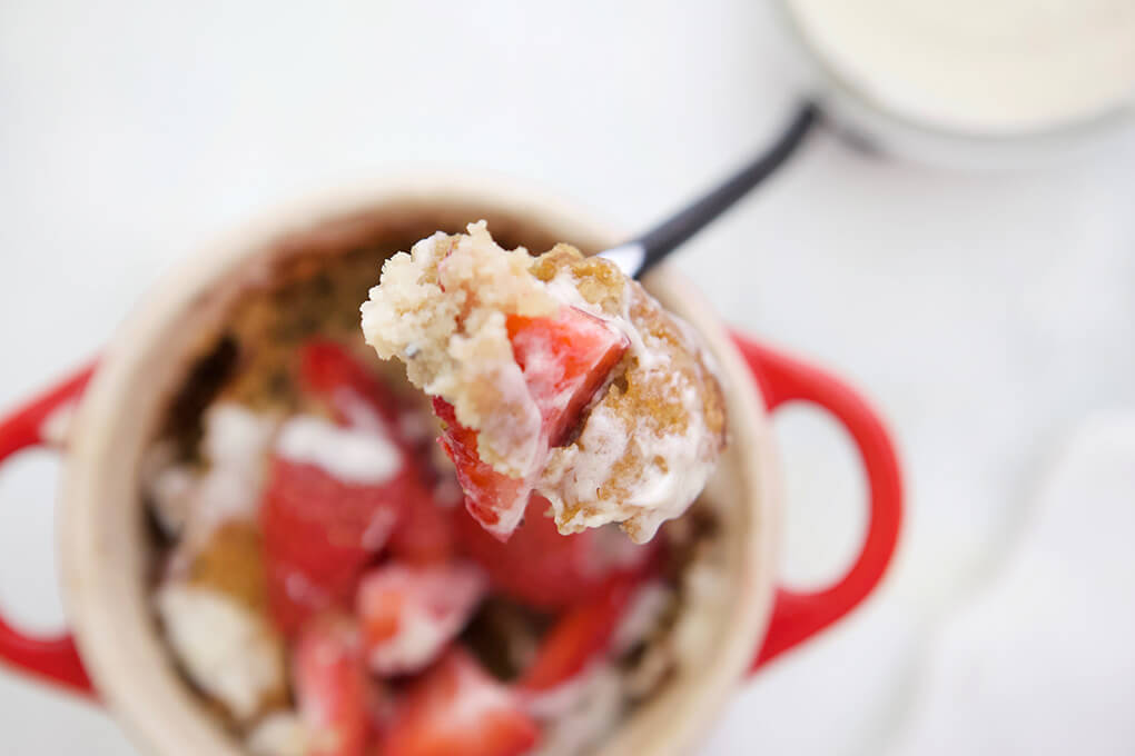 Strawberry Shortcake for One www.sarahkayhoffman.com #paleo #lowfodmap #healthyliving #paleodessert
