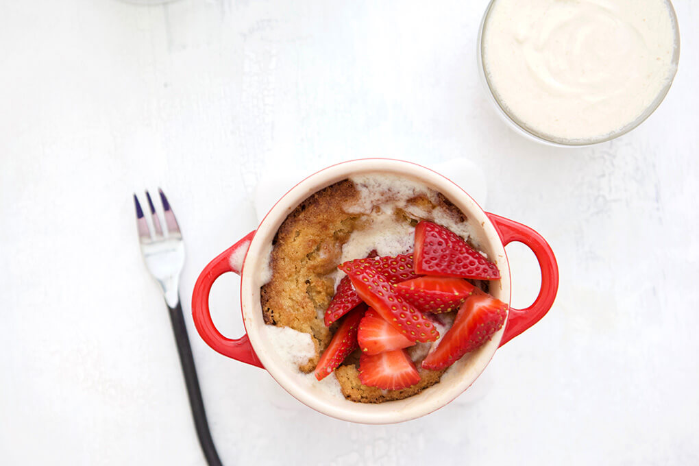 Strawberry Shortcake for One www.sarahkayhoffman.com #paleo #lowfodmap #healthyliving #recipe #dessert