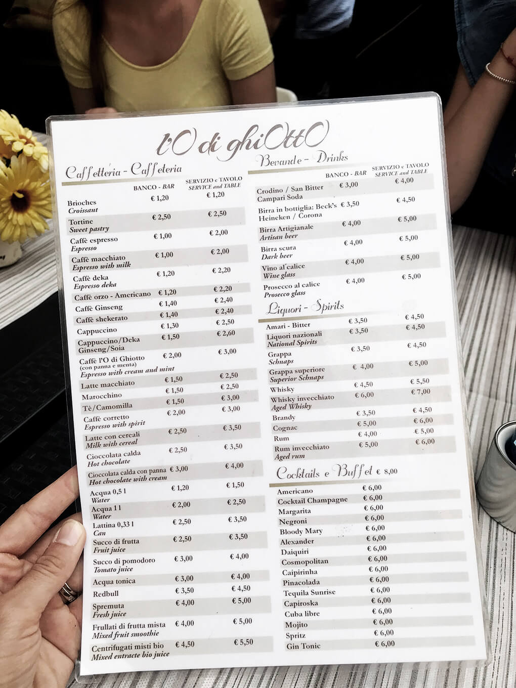 Kilometer Zero www.sarahkayhoffman.com menu #travel #italy #glutenfree