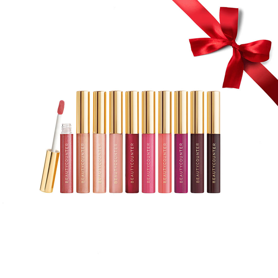 Holiday Makeup 2018 Beautycounter Skincare www.sarahkayhoffman.com #makeup #beautycounter #betterbeauty #lipgloss #holidaygifts Mini Lipgloss Vault