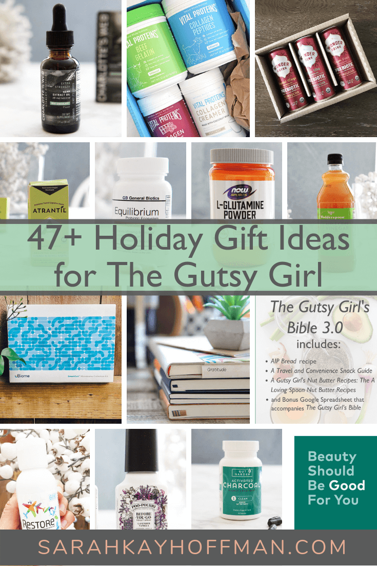 A Gutsy Girl Holiday 2018 Gut Health Wish List www.sarahkayhoffman.com 47 plus more holiday gut health gift ideas #holiday #guthealth #guthealing #holidaygift #gift