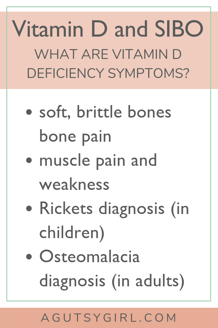 Vitamin D and SIBO www.agutsygirl.com deficiency symptoms #vitaminD #SIBO #guthealth #IBS