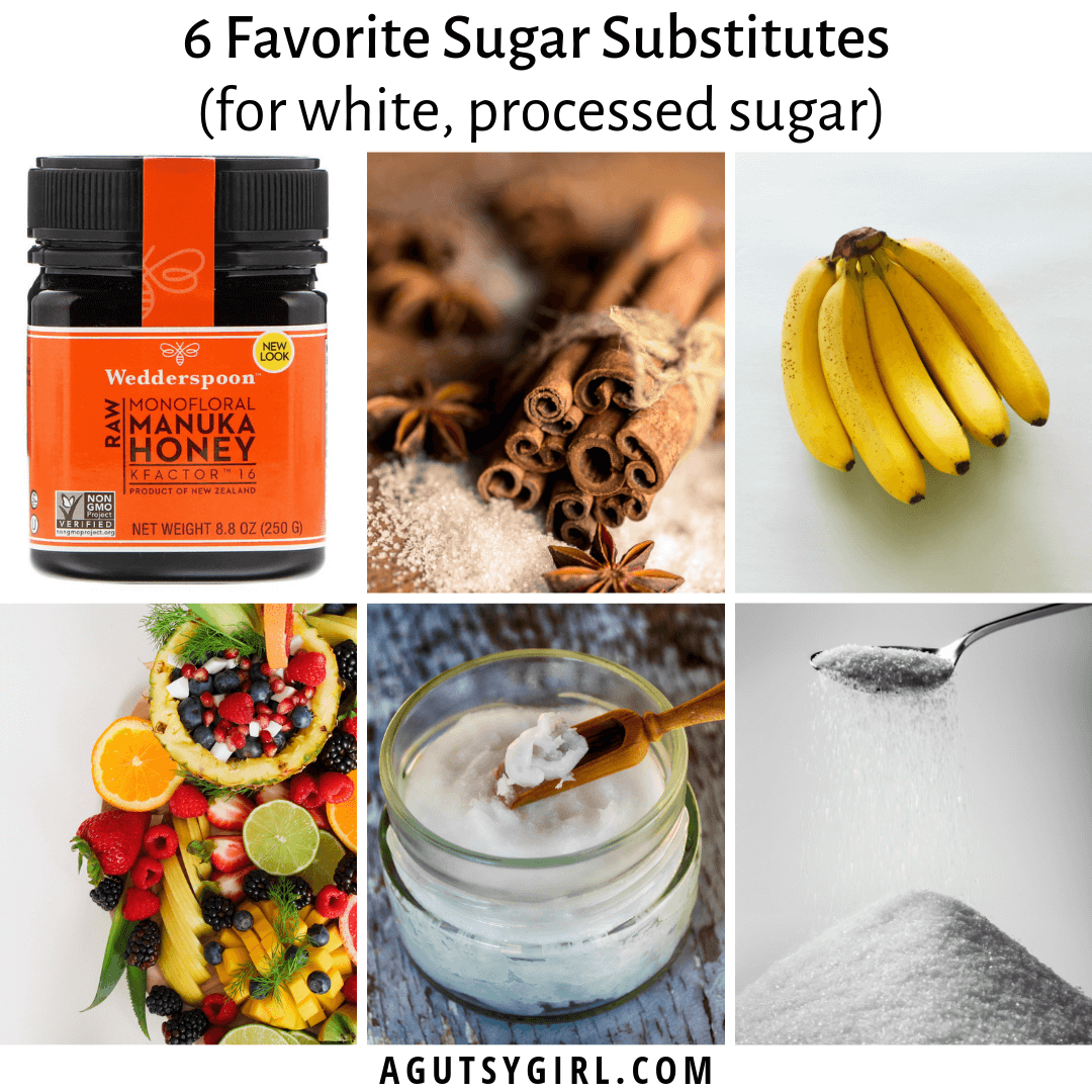 Substitutes 6 Favorite Sugar agutsygirl.com #nosugar #sugar #sugarfree #honey