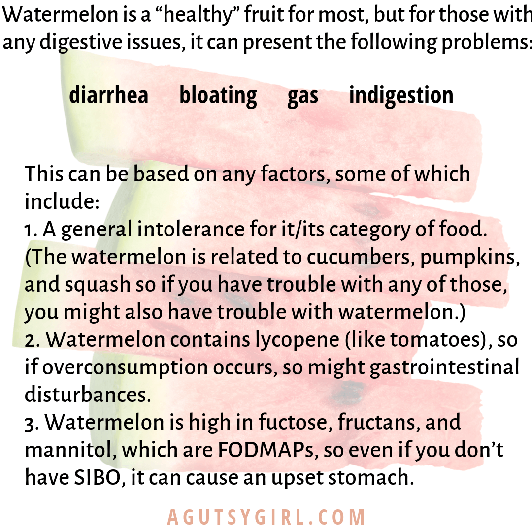 Watermelon and Digestion A Gutsy Girl agutsygirl.com #watermelon #fodmap #SIBO #guthealing