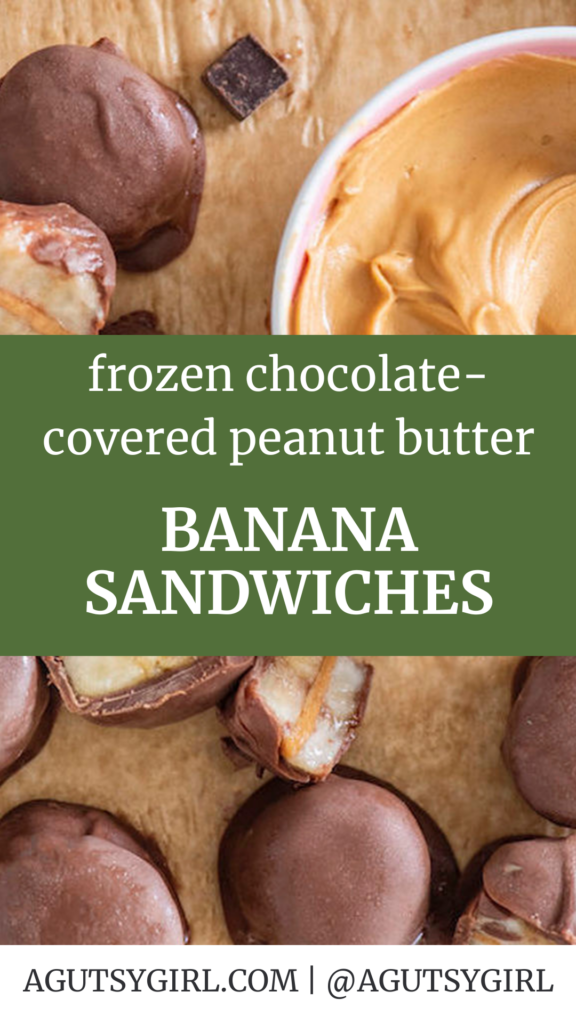 Frozen chocolate-covered peanut butter banana sandwiches agutsygirl.com
