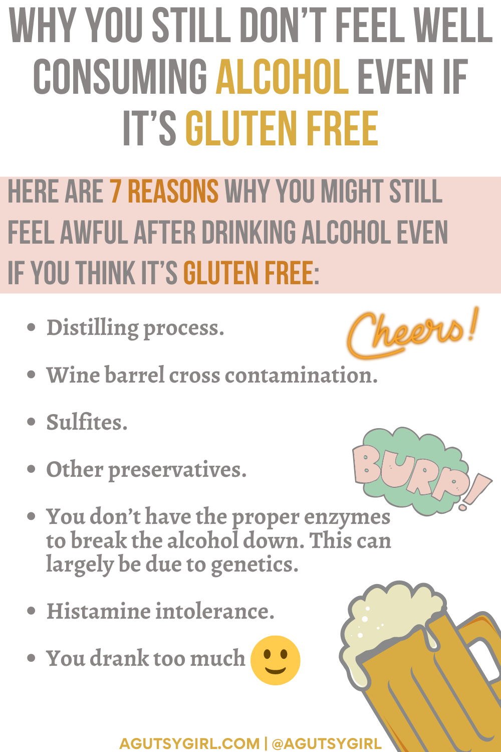 Is Alcohol Gluten Free agutsygirl.com #glutenfree #gfree #alcohol Histamine