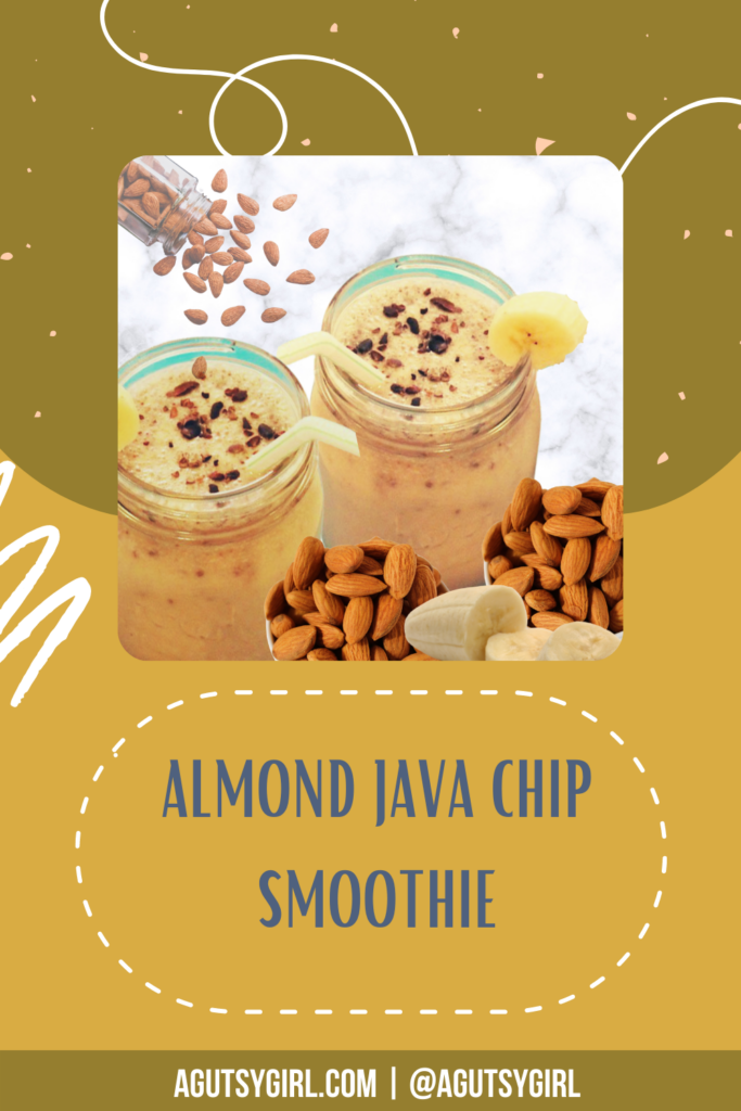 Almond Java Chip Smoothie agutsygirl.com #smoothierecipes #nondairy #coffee #almondmilk