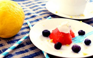 the red, white & blue fresh fruit dessert and lemon non-dairy whip cream #dairyfree #glutenfree www.agutsygirl.com