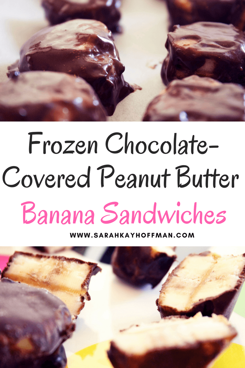 Frozen Chocolate-Covered Peanut Butter Banana Sandwiches sarahkayhoffman.com #dairyfree #glutenfree #Vegan #nutbutter #peanutbutter