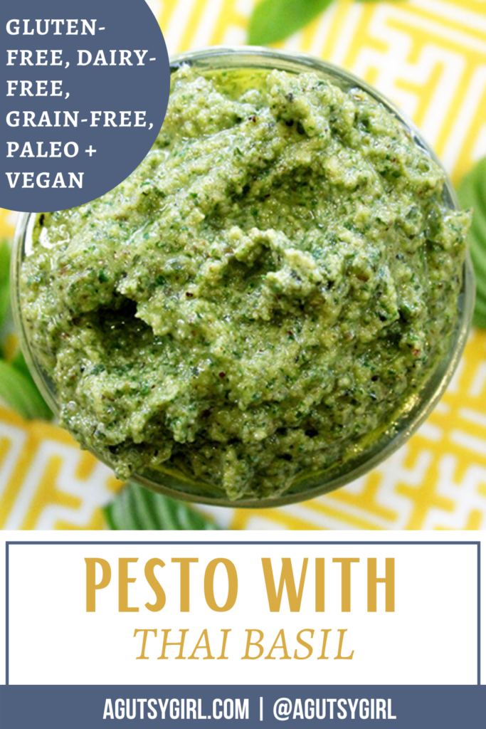 Pesto with Thai Basil agutsygirl.com #pesto #thaibasil #spaghettisquash