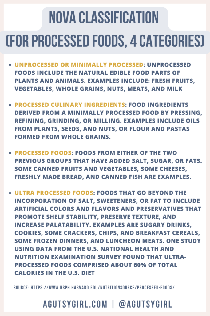 Healthy Food Ingredients {Ditch Processed Food} agutsygirl.com #guthealth NOVA classification