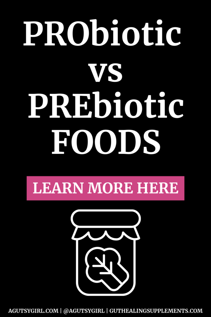 Probiotic Foods vs Prebiotic Foods agutsygirl.com #probiotic #prebiotic