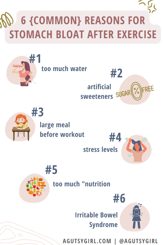 6 reasons for stomach bloat after exercise agutsygirl.com #bloating #bloated