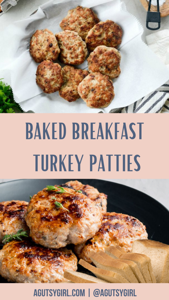 Turkey Patties {for breakfast, baked} agutsygirl.com #turkeypatties #ketobreakfast #quickbreakfast