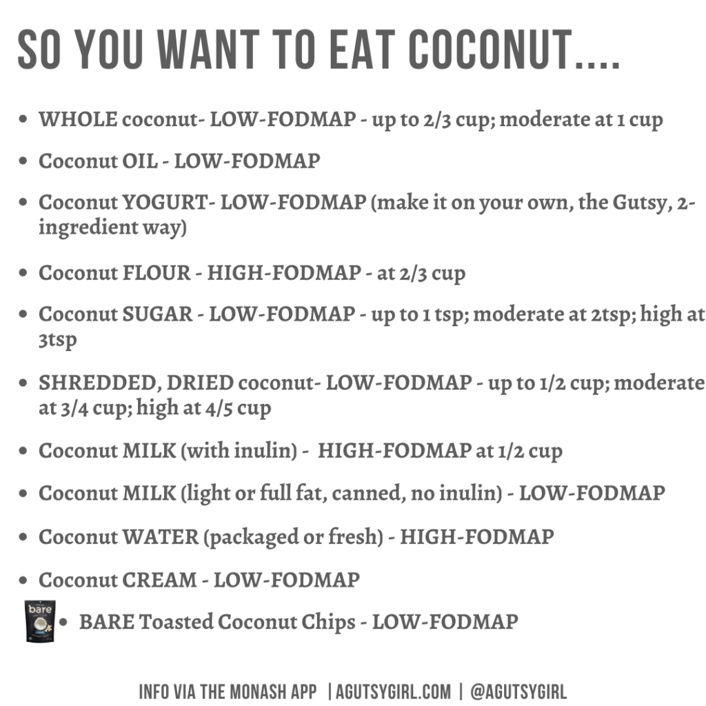coconut milk fodmap products agutsygirl.com #coconut