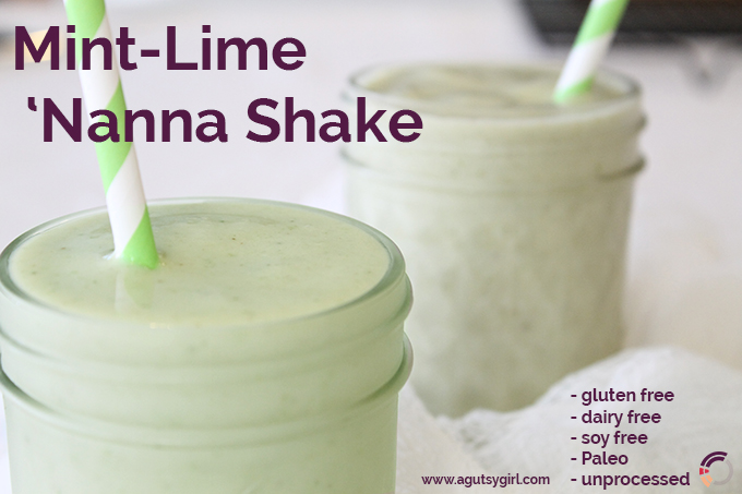 Mint-Lime 'Nanna Shake facts #glutenfree #dairyfree via www.agutsygirl.com