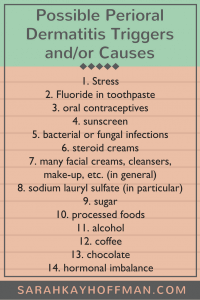 Perioral Dermatitis www.sarahkayhoffman.com possible dermatitis triggers and:or causes #perioraldermatitis #skincare #SIBO #gutskin #guthealth