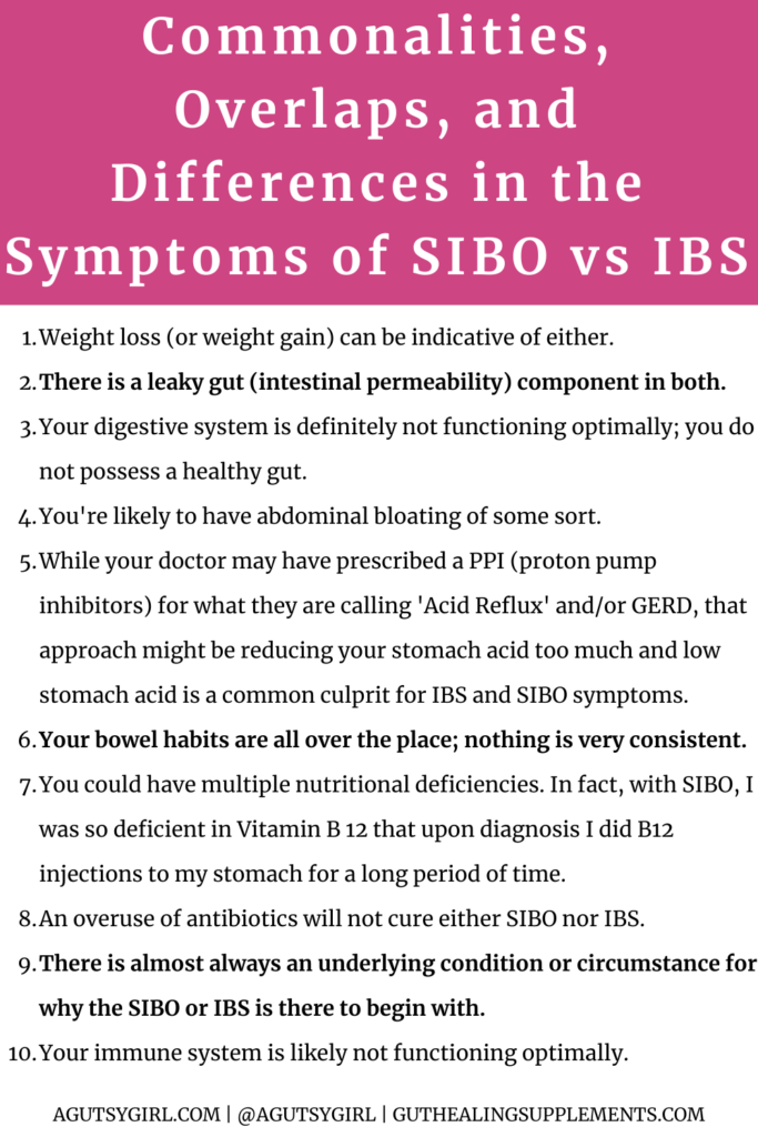 Commonalities, Overlaps, and Differences in the Symptoms of SIBO vs IBS agutsygirl.com
