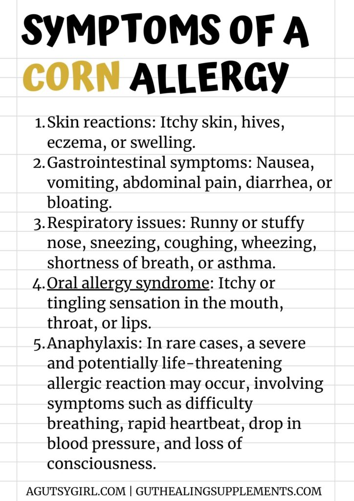 Symptoms of a corn allergy agutsygirl.com