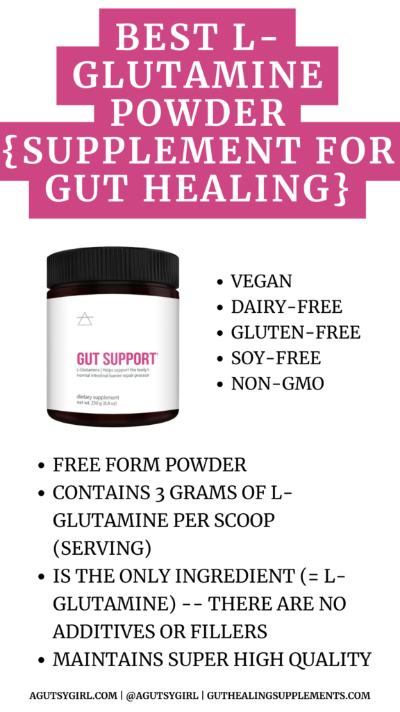 Best Organic L-Glutamine Powder {Supplement for Gut Healing} agutsygirl.com #lglutamine #supplements