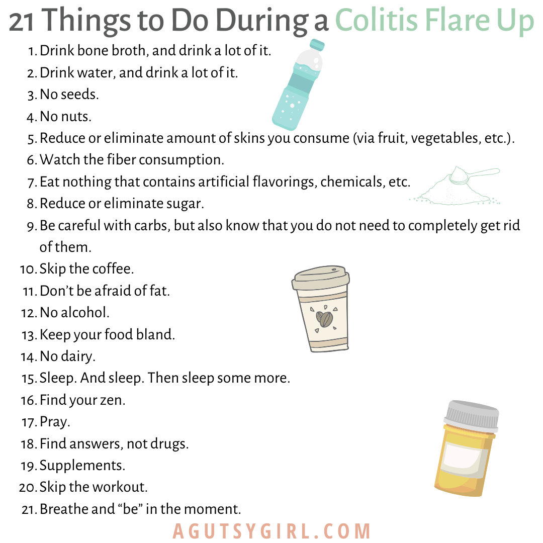 21 Things to Do During a Colitis Flare Up creative agutsygirl.com #uc #autoimmune #guthealth #colitis