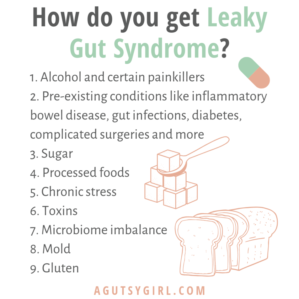 How do you get leaky gut syndrome agutsygirl.com #leakygut #guthealth #guthealing ibs