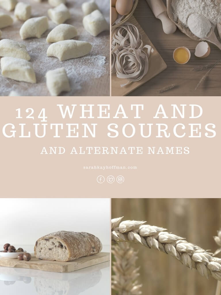 124 Wheat and Gluten Sources and Alternate Names sarahkayhoffman.com #glutenfree #wheatfree #guthealth #celiac
