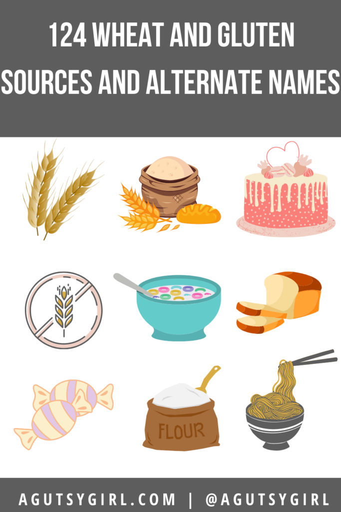 124 wheat and gluten sources and alternate names agutsygirl.com #wheat #gluten