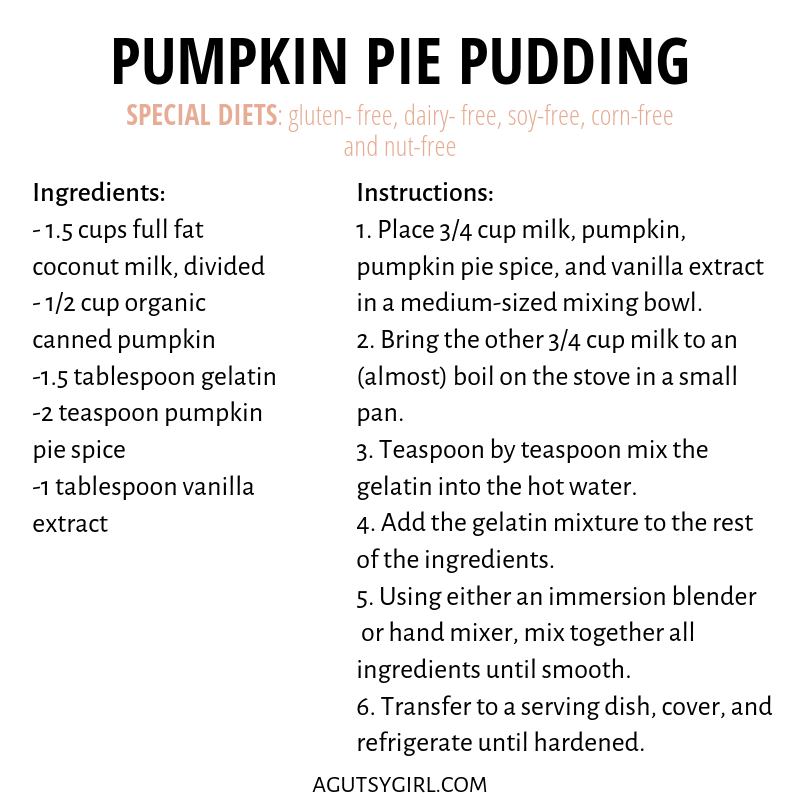 Pumpkin Pie Pudding agutsygirl.com #pumpkinpie #dairyfree #glutenfree #holidayrecipe