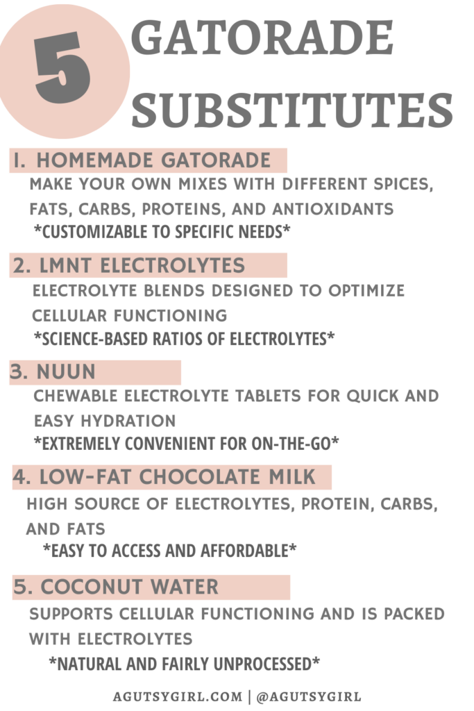 5 Gatorade substitutes agutsygirl.com #electrolyte (1)